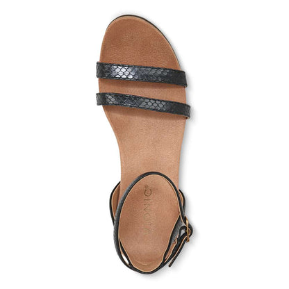 Orlanda Wedge Sandal - Black Pearl Snake