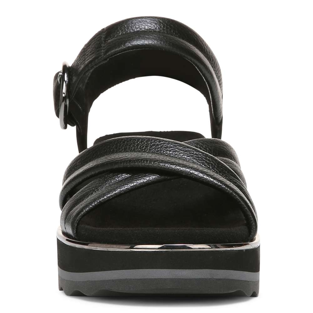 Reyna Flatform Sandal - Black Leather