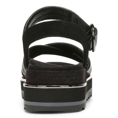 Reyna Flatform Sandal - Black Leather