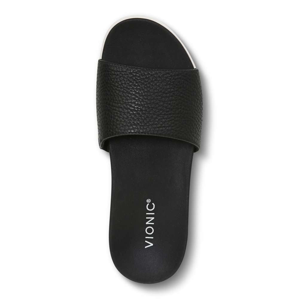 Val Slide Sandal - Black Tumble