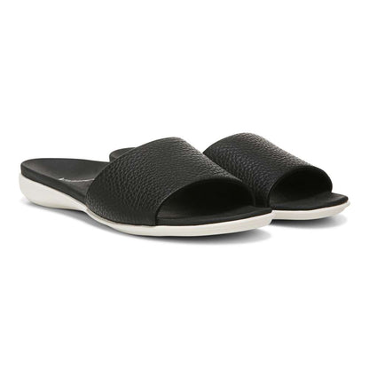 Val Slide Sandal - Black Tumble